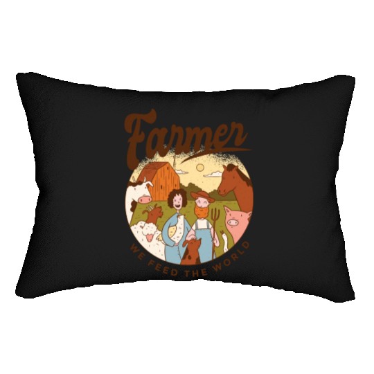 Farmer We Feed The World Lumbar Pillows