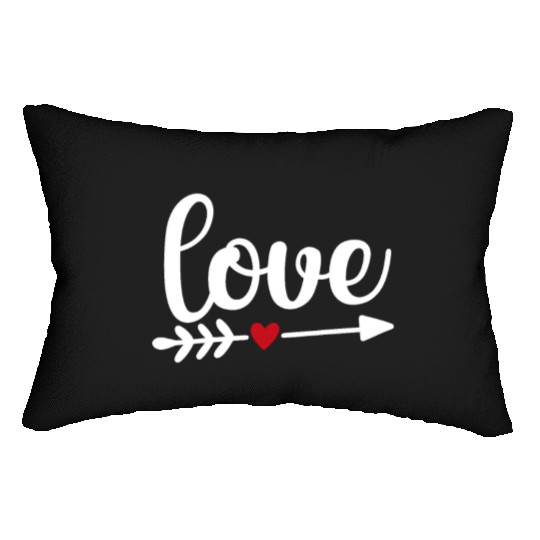 Love With Arrow And Red Heart Lumbar Pillows