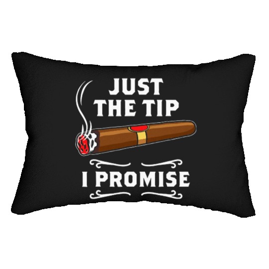 Just The Tip I Promise Cigar Smoker Men Joke Lumbar Pillows