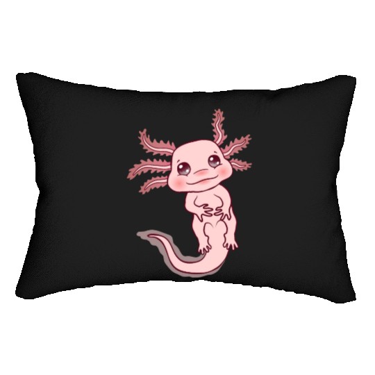 Cute Pink Kawaii Axolotl Lover Sweet Adorable Fish Lumbar Pillows