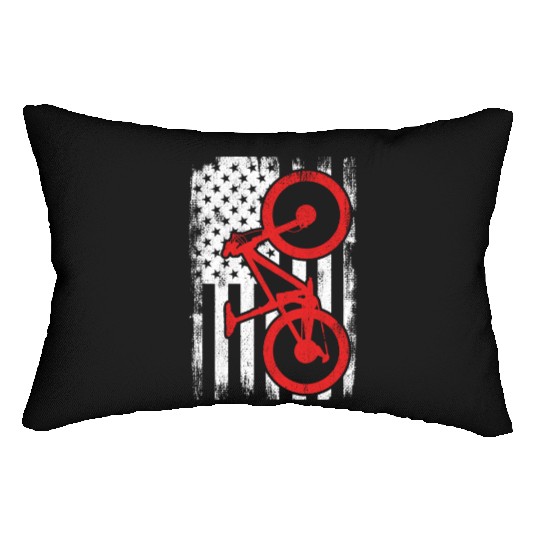 Patriotic US Mountain Biker Lumbar Pillows