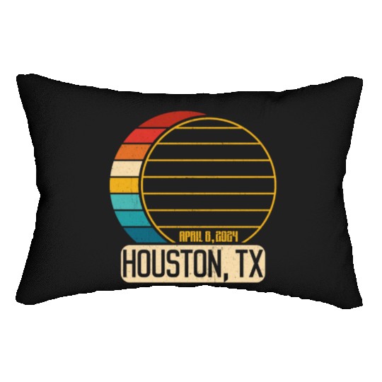 Total Solar Eclipse Texas Houston April 28 2024Hou Lumbar Pillows