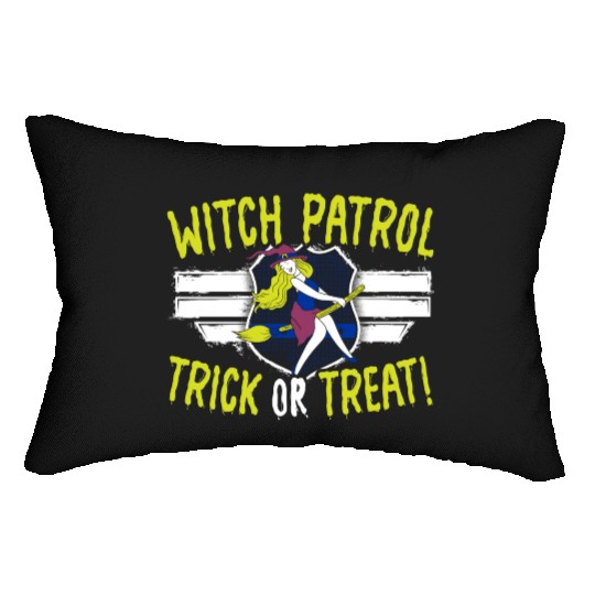 Witch Patrol: Trick or Treat! Policeman Halloween Lumbar Pillows