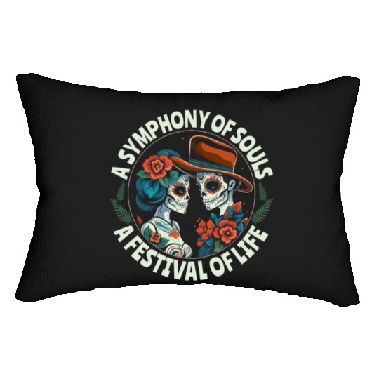 Dia De Los Muertos Sugar Skull Mexican Holiday Lumbar Pillows