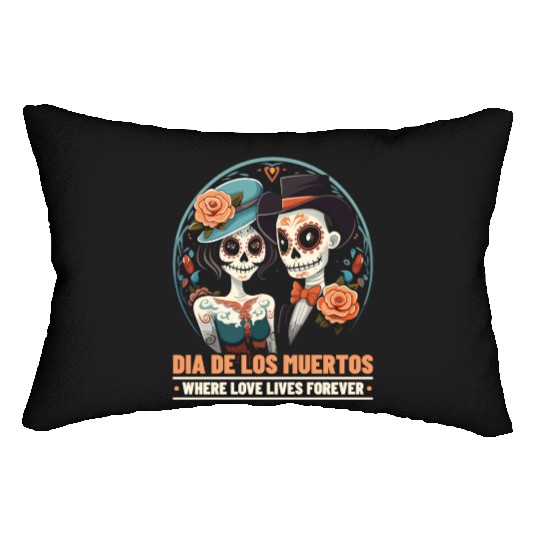 Dia De Los Muertos Sugar Skull Mexican Holiday Lumbar Pillows