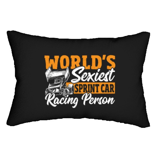 World's Sexiest Sprint Car Racer Sprint Car Racing Lumbar Pillows