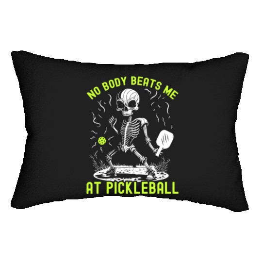 No Body Beats Me At Pickleball Halloween Skeleton Lumbar Pillows