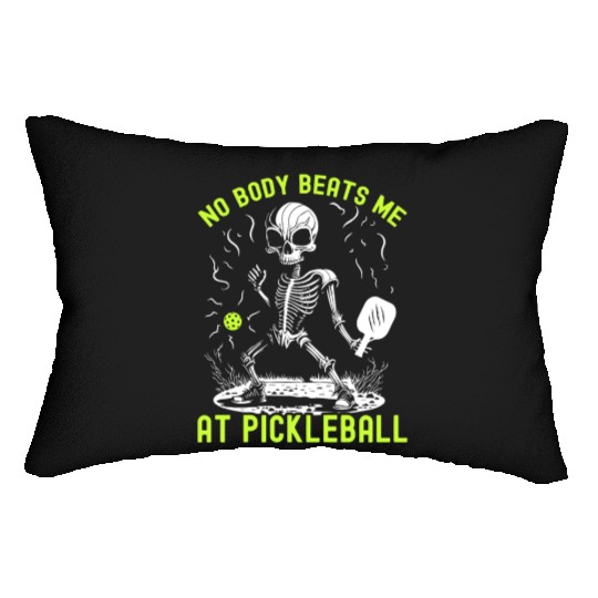 No Body Beats Me At Pickleball Halloween Skeleton Lumbar Pillows