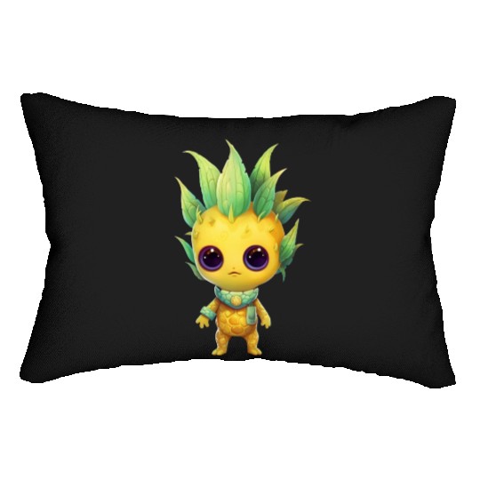 Alien Pineapple Fusion: Punk Hairstyle Lumbar Pillows