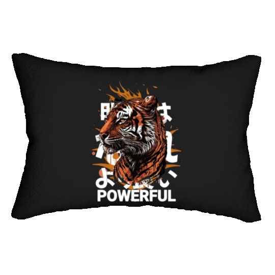 Powerful of tiger: Unique Ai tiger design Lumbar Pillows