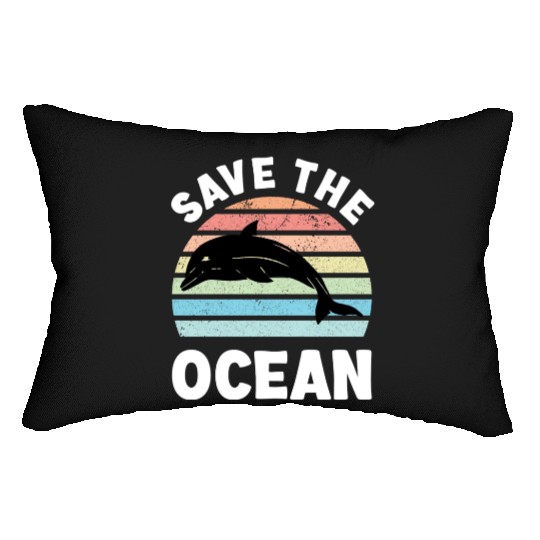 Save The Ocean Dolphin Lumbar Pillows