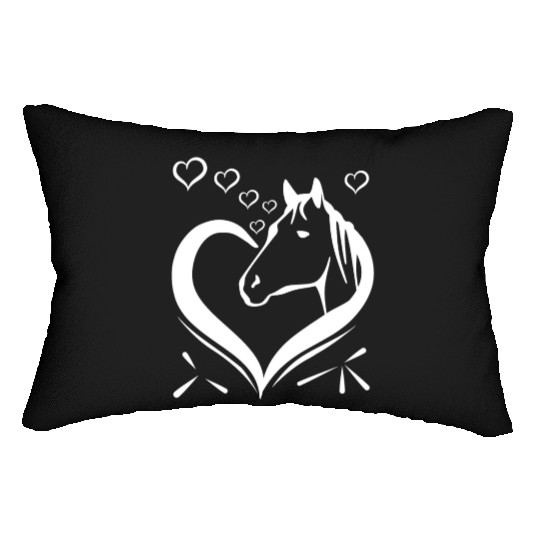 Cute horse heart for horseowner Lumbar Pillows