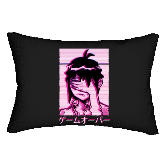 Vaporwave E Japanese Aesthetic Anime Sad E Lumbar Pillows