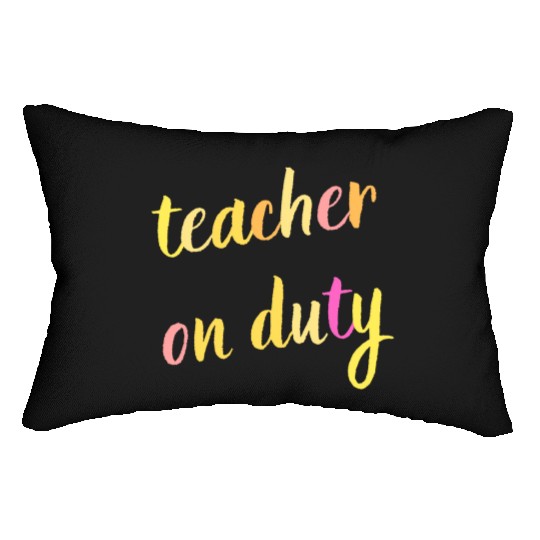 TEACHER On DUTY Retro Vintage Back to School Lumbar Pillows