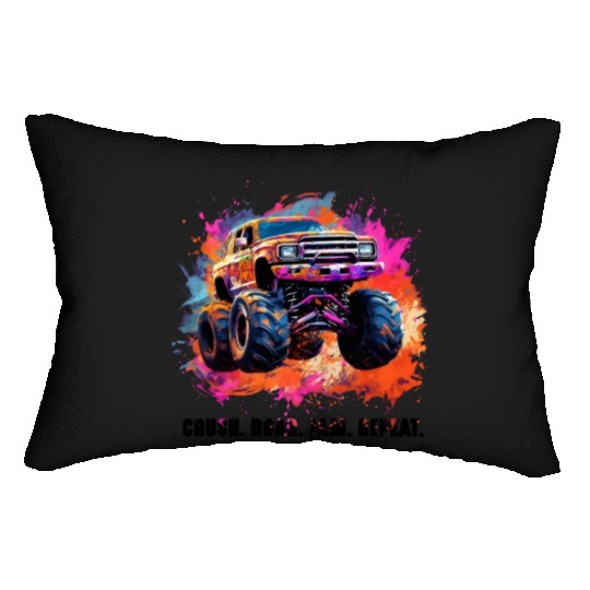 Truck Big Retro Race Dad Trucker Lover Jam Vintage Lumbar Pillows
