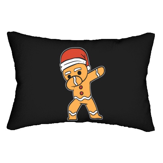 Dabbing Gingerbread Performer Gift Lumbar Pillows