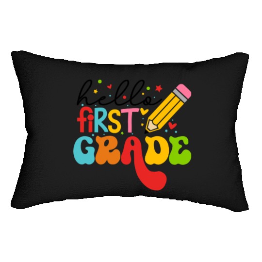 Back To School - Hello First Grade Lumbar Pillows
