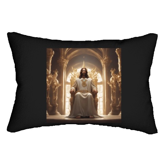 Jesus is king Lumbar Pillows