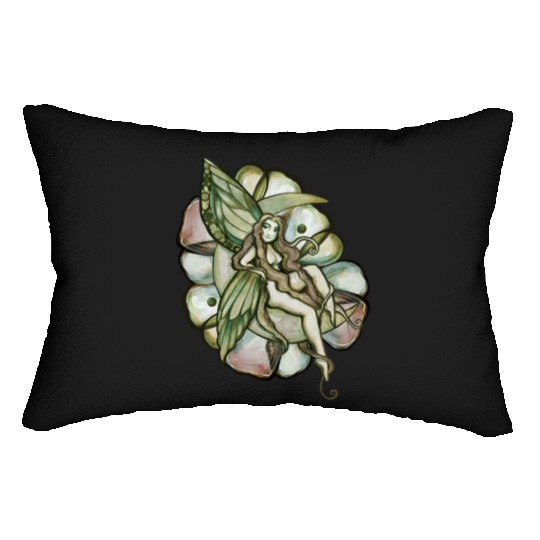 Green Moon Fairy Lumbar Pillows
