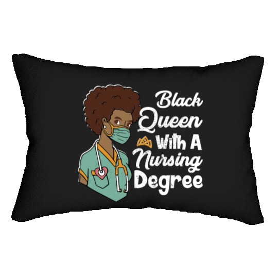 Black Queen With A Nursing Degree Lumbar Pillows