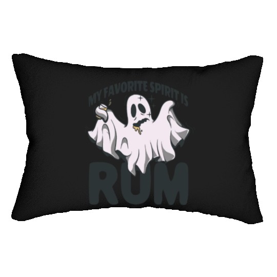 My Favorite Spirit Is Rum Halloween Rum Ghost Lumbar Pillows