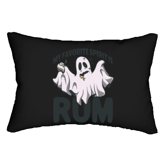 My Favorite Spirit Is Rum Halloween Rum Ghost Lumbar Pillows