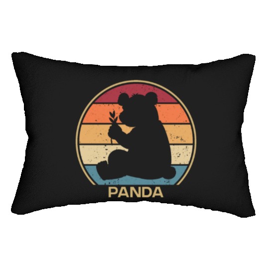 Retro Panda Bear Friend Ailuropoda Melanoleuca Lumbar Pillows