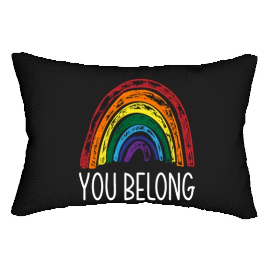 You Belong LGBTQ Rainbow Pride Lumbar Pillows