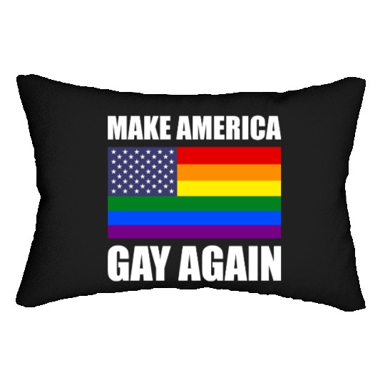 Rainbow LGBTQ American Pride Diversity Flag Lumbar Pillows