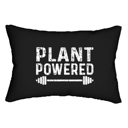 Workout Motivation Plant Powered Fitness Gym Vegan Lumbar Pillows