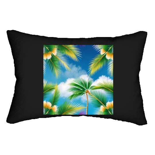 Tropical Whispering Palm Trees Lumbar Pillows