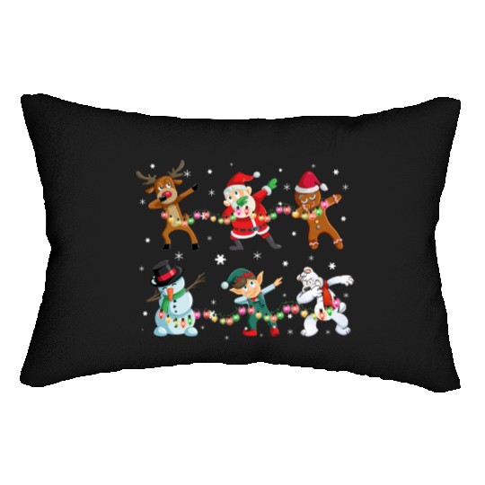 Funny Dabbing Santa And Friends Lumbar Pillows Christmas