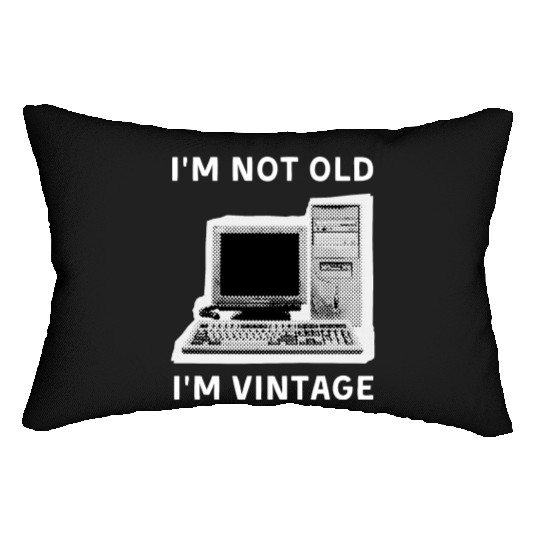I'm Not Old. I'm Vintage Computer Dot Halftone Lumbar Pillows