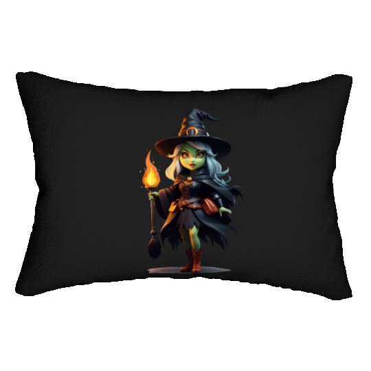 Wicked little witch Lumbar Pillows