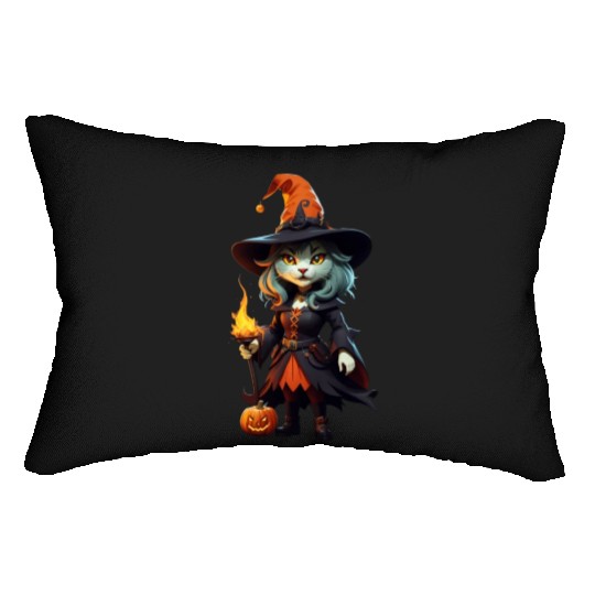 Wicked little witch Lumbar Pillows