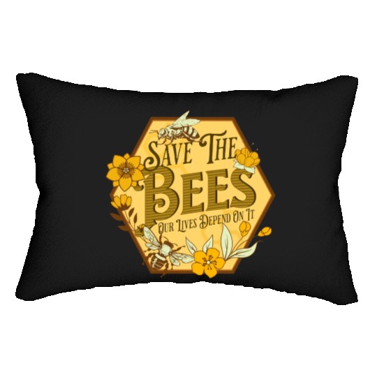 Honey Bee Beekeeping Save The Bees Lumbar Pillows
