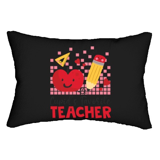 Retro Cupid s Favorite Teacher Teacher Valentines Lumbar Pillows