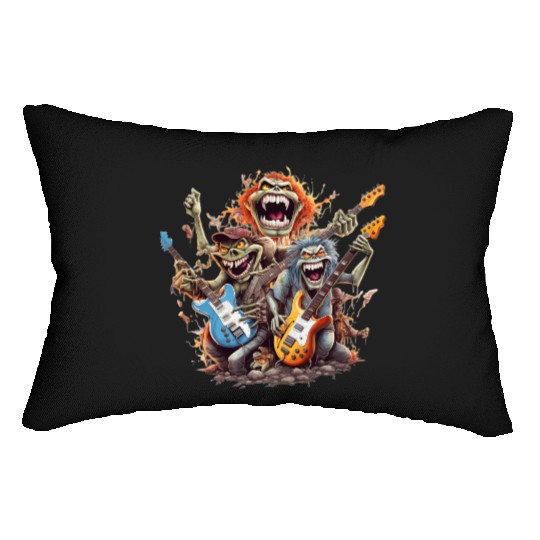 Monsters of Rock and Roll for Music enthusiasts Lumbar Pillows