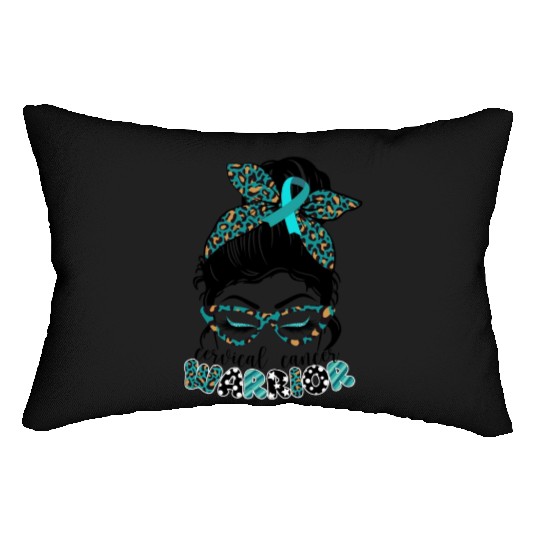 Cervical Cancer Warrior Messy Bun Girl Design Lumbar Pillows