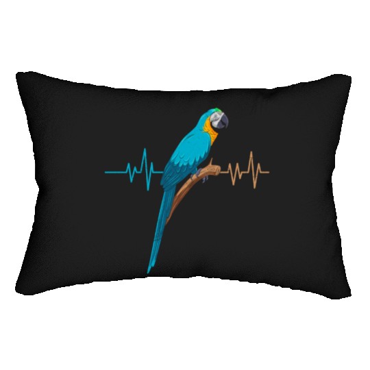 Macaw Heart Beat Parrot Bird Parrots Macaws Lumbar Pillows