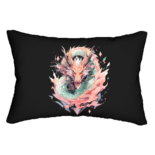 Adorable Crystal Chinese Dragon Lumbar Pillows