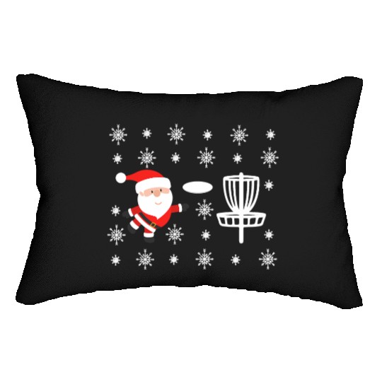 Santa Claus Playing Disc Golf Ugly Christmas T Shi Lumbar Pillows