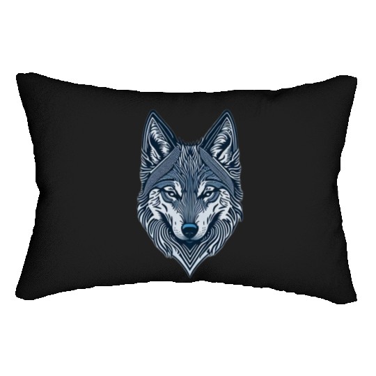 Beautiful wolf face Lumbar Pillows