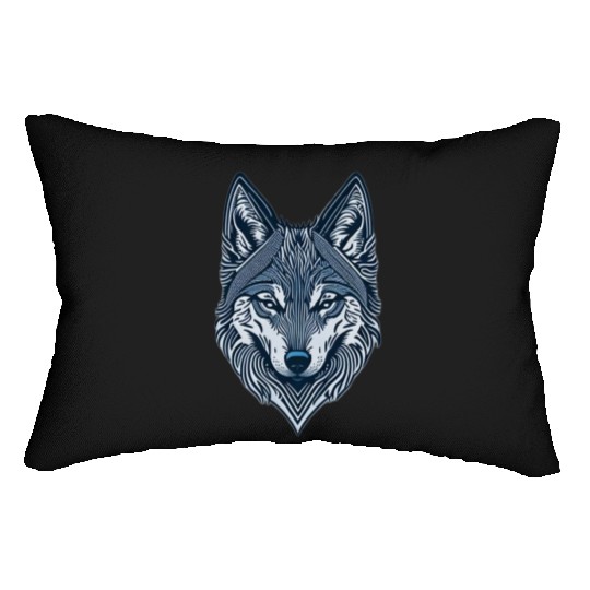 Beautiful wolf face Lumbar Pillows
