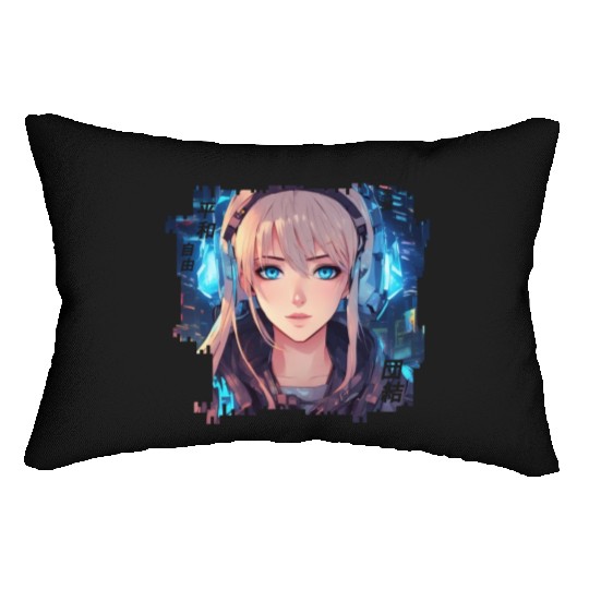 Aria Vox // Cyberpunk Girl Lumbar Pillows