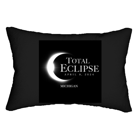 Michigan 2024 Eclipse Souvenir April 8 Memento Lumbar Pillows
