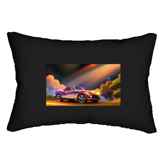 Car in Galaxy World Lumbar Pillows
