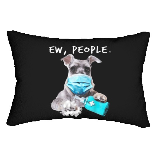 Miniature Schnauzer Ew People Dog Wearing A Face Lumbar Pillows