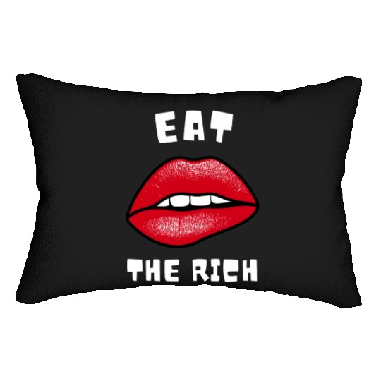 Eat The Rich Red Lips Socialist Lumbar Pillows