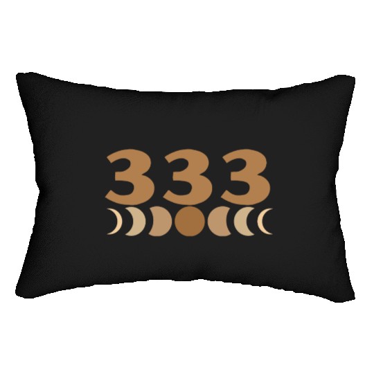 Moon Cycle Brown Angel Numbers 333 Lumbar Pillows